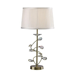 Acheter Luminaire Center Lampe de Table Willow avec Abat jour blanc 1 Ampoule laiton antique/cristal