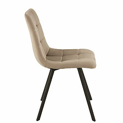 Inside 75 Chaise MILENA Beige Métal / Velours