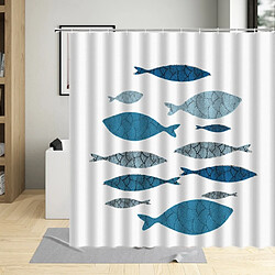 Universal Animaux de dessins animés Poissons Rideaux de douche pour enfants Étoile de mer Poissons Vue Salle de bains Rideaux de douche Décoration (60cmx90cm)