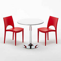 Avis Grand Soleil Table Ronde et 2 Chaises Colorées Set In