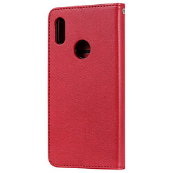 Avis Wewoo Housse Coque Pour Huawei Honor 8A / Y6 2019 Étui de protection à rabat horizontal de couleur unie avec support et fentes cartes et portefeuille et cadre photo et lanière rouge