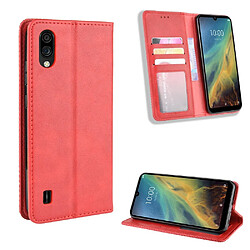 Etui en PU style vintage avec support rouge pour votre ZTE Blade A5 (2020)