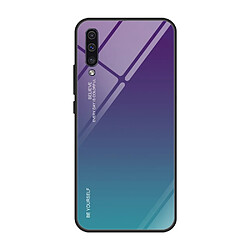 Wewoo Coque Pour Galaxy A50 Gradient Color Glass Case Violet