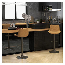 Avis Moloo DINO-Tabouret de bar en cuir synthétique Camel-gris bronze (x2)