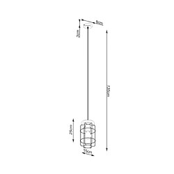 Luminaire Center Suspension Gotto Acier,Bois Noir pas cher