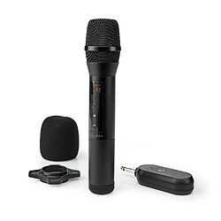 NC Microphone Sans Fil 20 Canaux 1 Microphone Sans fil SONO DJ 10 heures d'autonomie Récepteur Noir