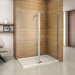 Paroi de douche 50x200cm en verre anticalcaire avec un pivotant retour de 30cm