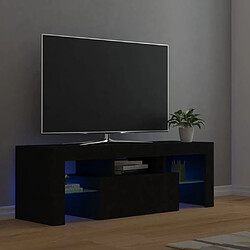 Maison Chic Meubles TV avec lumières LED - Banc TV pour salon noir 120x35x40 cm -MN15652