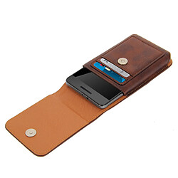 Acheter Avizar Housse Etui Ceinture Vertical Cuir Smartphone Taille L - Marron