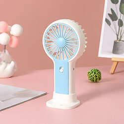 (Bleu) Mini Ventilateur Portable De Dessin Animé Avec Support De Téléphone De Chargement Usb Style Mignon À Faible Bruit