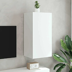 Acheter Maison Chic Meuble TV mural, Banc TV avec lumières LED pour salon, Meuble de rangement blanc 40,5x35x80 cm -GKD45854