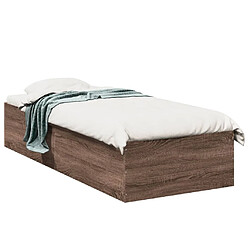 Vidaxl Cadre de lit chêne marron 75x190 cm bois d'ingénierie