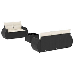 Maison Chic Salon de jardin 6 pcs avec coussins | Ensemble de Table et chaises | Mobilier d'Extérieur noir résine tressée -GKD60108