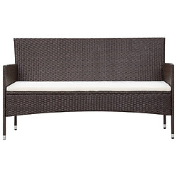 Acheter Maison Chic Salon de jardin 5 pcs + coussins - Mobilier/Meubles de jardin - Table et chaises d'extérieur Résine tressée Marron -MN41914