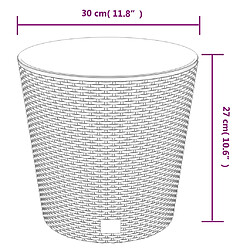 vidaXL Jardinière et intérieur amovible blanc 15 /15,3 L rotin PP pas cher