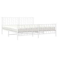 Avis Maison Chic Cadre/structure de lit métal et tête de lit + pied de lit pour adulte - Lit Moderne Chambre blanc 193x203cm -MN45529