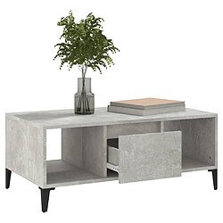 Avis vidaXL Table basse Gris béton 90x50x36,5 cm Bois d'ingénierie