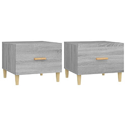 Maison Chic Lot de 2 Tables basses,Table Console pour salon sonoma gris 50x50x40 cm bois d'ingénierie -MN34773