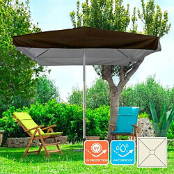 Elios Parasols Parasol de jardin carré 3x3 en aluminium avec mât central Marte Brown