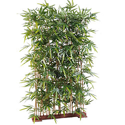 Pegane Plante artificielle haute gamme Spécial extérieur/ Haie artificielle Bambou, coloris vert - Dim : 185 x 50 x 120 cm