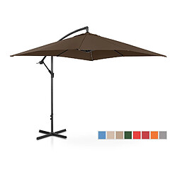 Helloshop26 Parasol déporté rectangulaire 250 x 250 cm inclinable marron 14_0007606