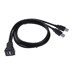 Usb3.0 Mâle à Femelle Double Port Voiture Tableau De Bord Adaptateur Encastré pas cher