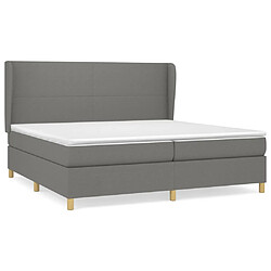 vidaXL Sommier à lattes de lit avec matelas Gris foncé 200x200cm Tissu