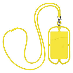 Avizar Coque Cordon Universelle pour Smartphone avec Porte-carte série NeckPouch Jaune