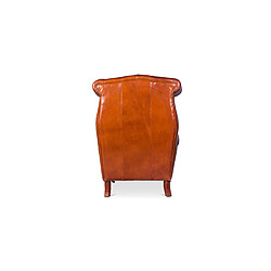 ICONIK INTERIOR Fauteuil Design Churchill Lounge Marron vieilli pas cher