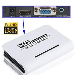 Wewoo Blanc Convertisseur HDMI vers VGA et Audio HDTV