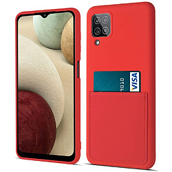 Coque en silicone anti-rayures avec porte-carte rouge pour votre Samsung Galaxy A12 5G