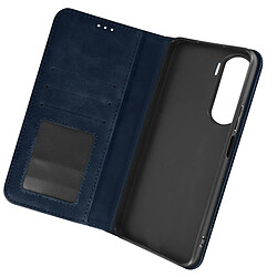 Avizar Étui pour Honor 90 Lite Portefeuille Motif Croisillon CrossWeave Wallet bleu