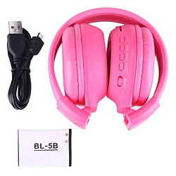 Wewoo Lecteur MP3 Magenta Casque Pliant Stéréo HiFi Sans Fil avec Écran LCD & TF Card Slot & Voyant LED et Fonction FM pas cher