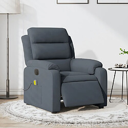 Maison Chic Fauteuil Relax pour salon, Fauteuil inclinable de massage électrique gris foncé velours -GKD45032