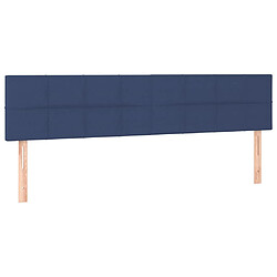 Avis vidaXL Tête de lit à LED Bleu 160x5x78/88 cm Tissu