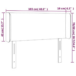 vidaXL Tête de lit avec oreilles Gris clair 103x16x78/88 cm Tissu pas cher