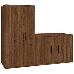 Maison Chic Ensemble de meubles TV 2 pcs pour salon - Chêne marron Bois d'ingénierie -MN74052