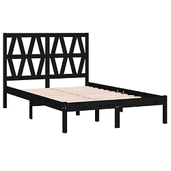 Avis vidaXL Cadre de lit sans matelas noir bois massif 140x190 cm