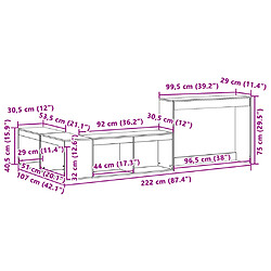 vidaXL Table de chevet avec bureau blanc bois de pin massif pas cher