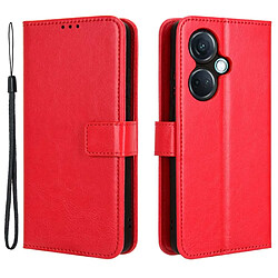 Htdmobiles Housse pour OnePlus Nord CE 3 / CE 3 Lite 5G - etui coque pochette portefeuille + verre trempe - ROUGE