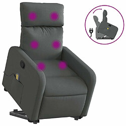 Maison Chic Fauteuil Relax pour salon, Fauteuil de massage inclinable Gris foncé Tissu -GKD73143