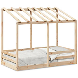 Vidaxl Lit pour enfants avec toit 80x160 cm bois massif de pin