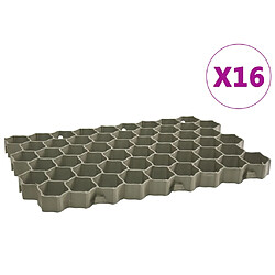 vidaXL Grilles d'herbe 16 pcs vert 60x40x3 cm plastique