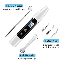 Universal Démaquillant électrique à ultrasons portable dentaire bruyant tache de fumée tatar tache dentaire outil de zoom & 124 ; irrigateur oral (blanc)