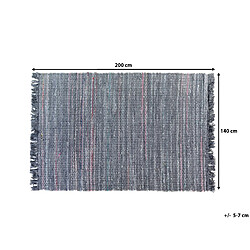 Beliani Tapis en coton gris 140 x 200 cm BESNI