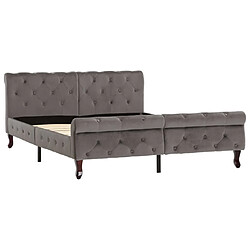 Maison Chic Lit adulte - Lit simple Cadre de lit,Structure du lit Contemporain Gris Velours 140 x 200 cm -MN72107