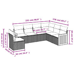 Avis Maison Chic Salon de jardin avec coussins 6 pcs | Ensemble de Table et chaises | Mobilier d'Extérieur beige résine tressée -GKD85659