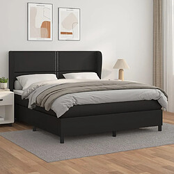 Maison Chic Lit Adulte - Lit simple Lit à sommier tapissier avec matelas moelleux - Meuble de Chambre - Noir 180x200 cm Similicuir -MN27594