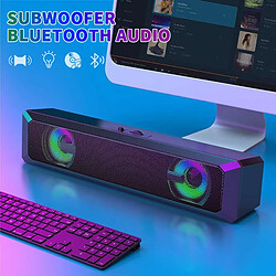 Acheter Universal Haut-parleur Bluetooth haut-parleur sans fil câblé haut-parleur basse stéréo ultra-bas lumière LED couleur haut-pareil Bluetooth haut-parleur câblé option | subwoofer (noir)