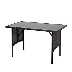 Avis Mendler Ensemble en polyrotin HWC-G16, jardin, gastronomie, 2x canapé 2 places, table ~ noir, coussin gris clair